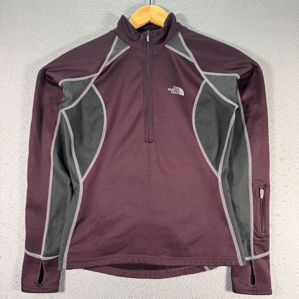 The North Face Half Zip Sweatshirt Womens XS Purple Gray Flight Series Fleece‎